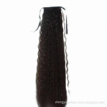 Factory Direct Double Weft, No Tangle, No Shedding, Virgin Long Human Hair Ponytail